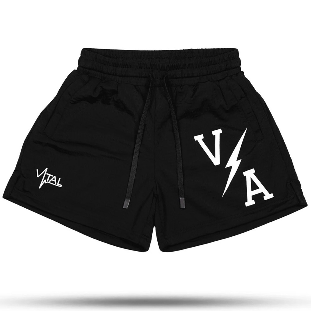 Black Vital Apparel Shorts with White Logo